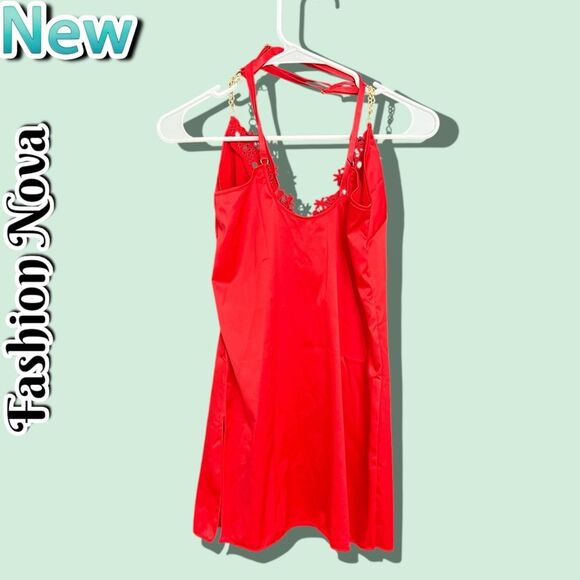 New NWT Fashion nova Break The Chains Babydoll - Red - Small - Picture 6 of 8